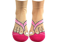 Dámské trendy ponožky - růžové žabky