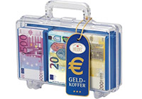 Kufřík s čokoládovými eurobankovkami