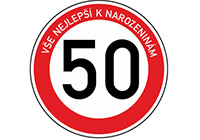 Plechová dopravní značka k 50. narozeninám